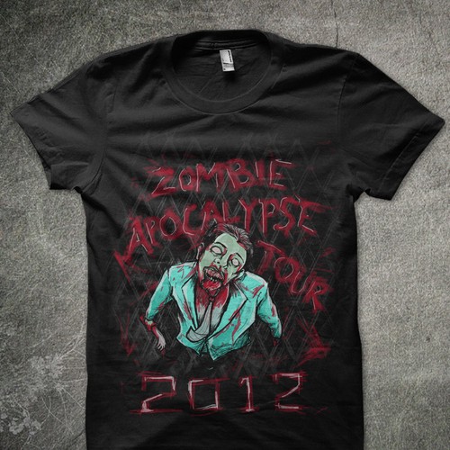 Zombie Apocalypse Tour T-Shirt for The News Junkie  Design por G L I D E