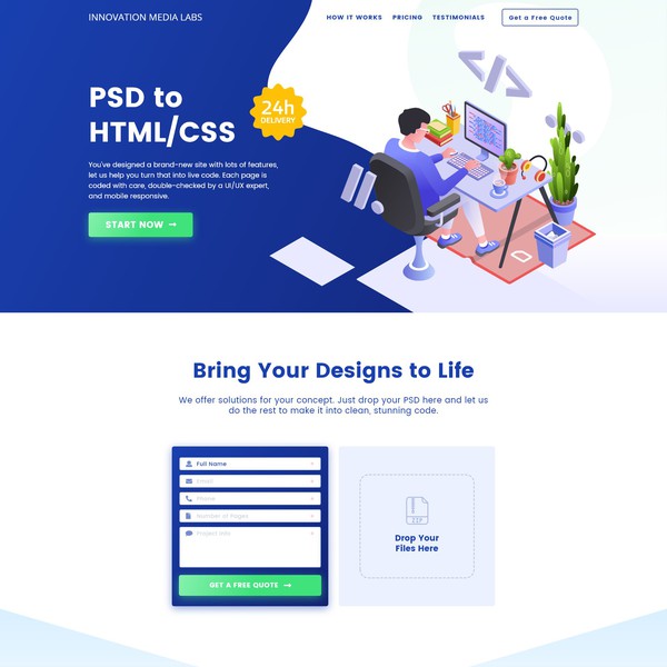 Landing Page For Psd To Html Css Conversion Site Landing Page Design Contest 99designs