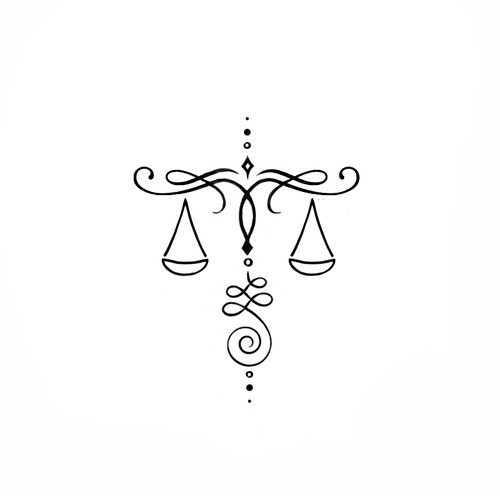 Unalome/Libra Scales Wrist Tattoo Design by LunaMia
