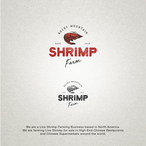 Rocky Mountain Shrimp Farm needs a high-end elegant Shrimp Logo. | Logo ...