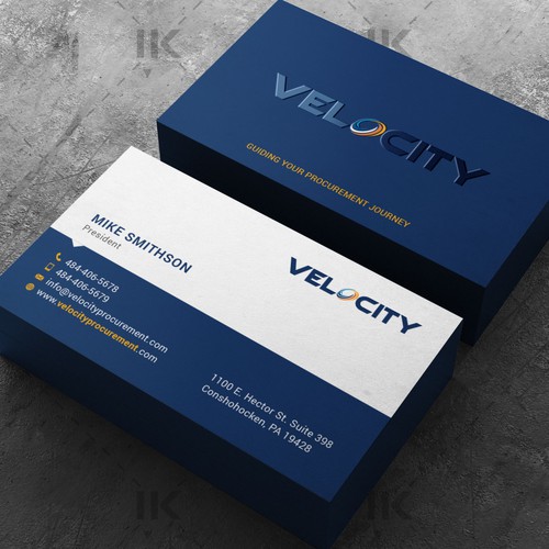 Velocity Procurement - Logo Rebranding - Business Card Design Design by IK_Designs