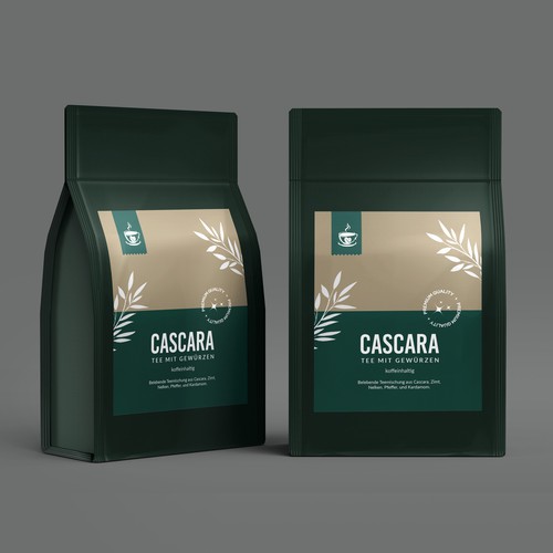 Cascara tea label Design by Experiva