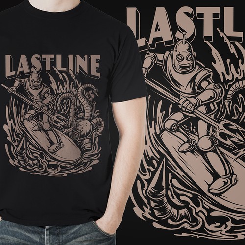 Create a malware-killing retro robot surfing for Lastline!