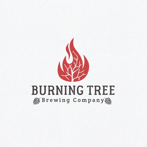 Design a visual identity for "Burning Tree Brewing Company." Logo