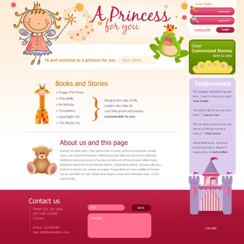 Customizable fairy tales website Design by Prospekt Design