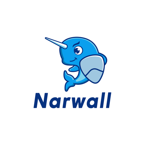 Create a cute, premium narwhal mascot for a bold, innovative COVID mask Design by DZenhar Studio