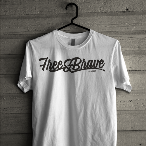 Trendy t-shirt design needed for Free & Brave Design by DLVASTF ™