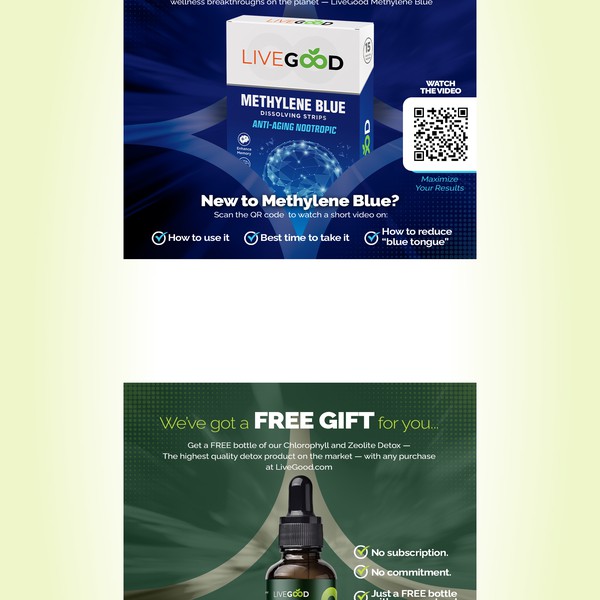 Post Card Insert Design for Supplement Brand