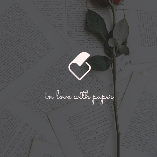 Cute messages logo with the title 'In love with paper '