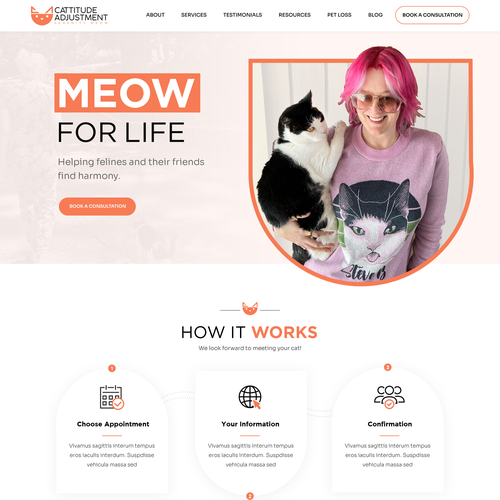 Create a website refresh for a cat behavior consultant! Design by Pinku