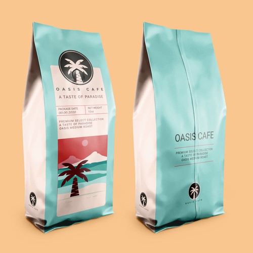 OASIS CAFE COFFEE BEAN PACKAGING DESIGN Design by suraiatonna