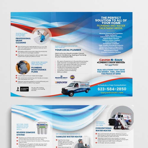 Trifold For Plumbing Company - Complete With Wireframe Design by Squareline Studios