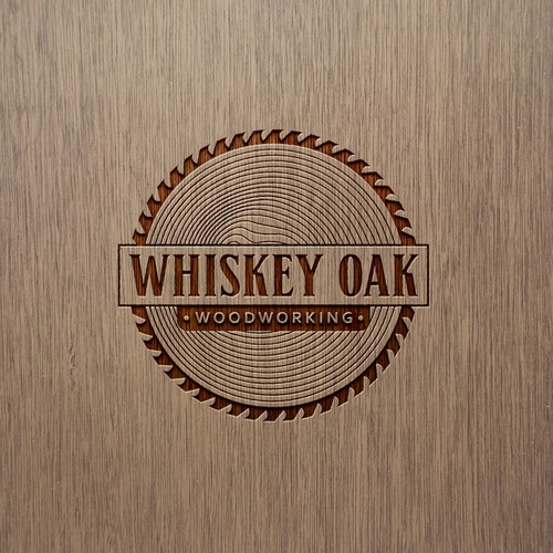 Powerful, vintage, whiskey inspired logo for woodworking company Réalisé par Umetnick