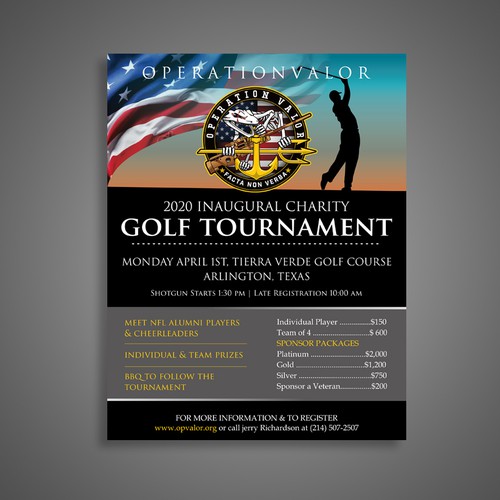 FLYER - Veteran's Charity Golf Tournament Design by Dzhafir