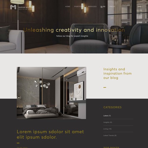 Designs site design for elite high end interior designer 