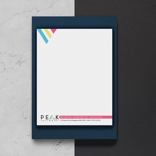 Creative, slick, professional Stationary for New Brand - Peak Fibre - Design by Sawama