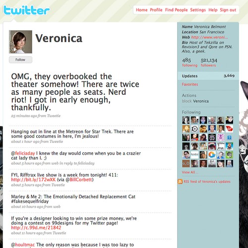 Twitter Background for Veronica Belmont Design von Darayz