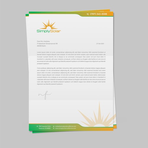 "Renewable Energy Company Letterhead" Design réalisé par Budiarto ™