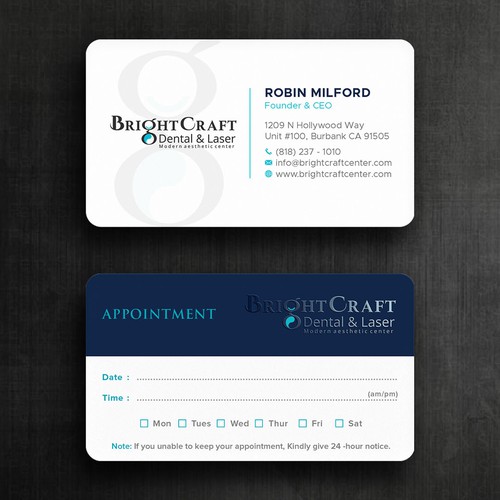 Modern Dental and Medical SPA business card Design réalisé par Felix SH