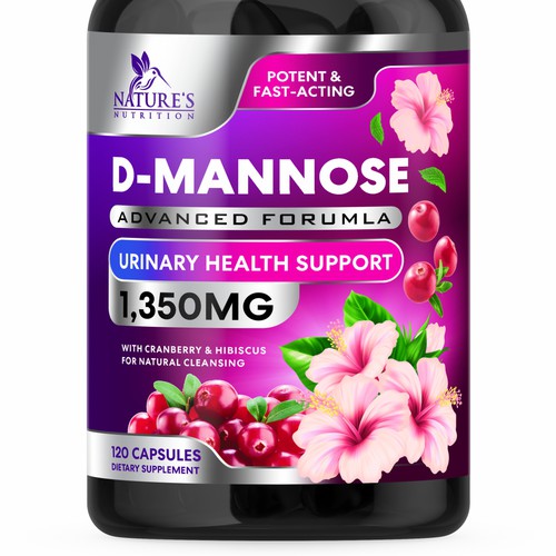 Colorful D-Mannose Design Needed for Nature's Nutrition Design réalisé par GenScythe