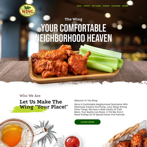 Design A Fresh New Website for The Wing Cafe & Tap House! Design by Avem Noctis