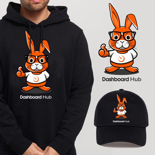 Cute geeky fun rabbit or monster for techies Design by xclusivelogo