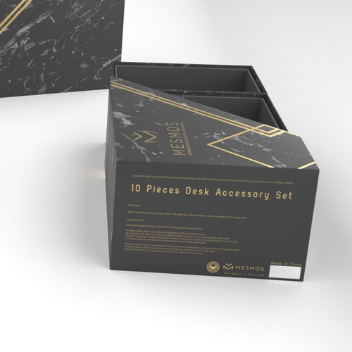 Design a smart luxury packaging for a desk accessory set Design by babibola