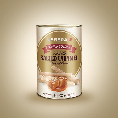 LEGERA Wafer Rolls Pack 125 gm - Salted Caramel Design by sougatacreative