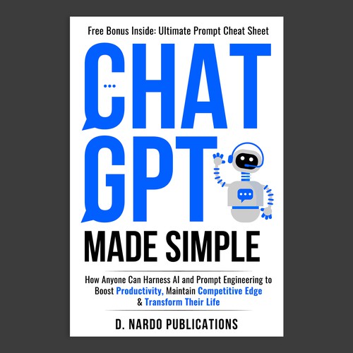 Professional Cover for BEST-SELLING BOOK about ChatGPT & AI Design by Unboxing Studio