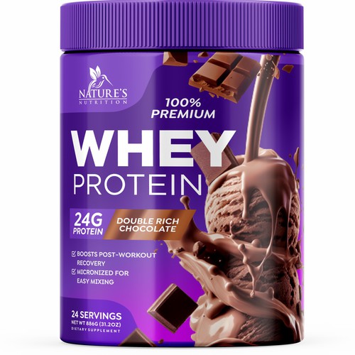 Tasty Whey Protein Chocolate Design Needed for Nature's Nutrition Design réalisé par GenScythe