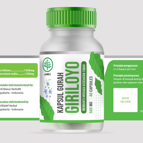Design a Fresh, Simple, and Neat Label for An Herbal Supplement Bottle デザイン by yulianzone