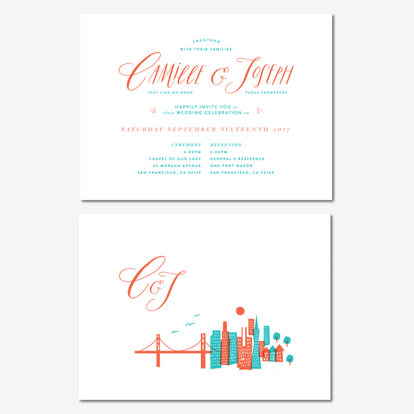 Stylish San Francisco wedding invitation! Pinterest board and lots of feedback provided :)