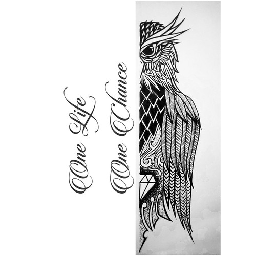 Traditional american style/comic tattoo forearm (black & grey) - dark  owl... | Tattoo contest | 99designs