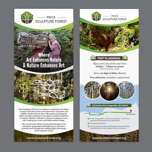 Enticing Rack Card for Unique and Fun Sculpture Park Nature Preserve Design by Dzine Solution