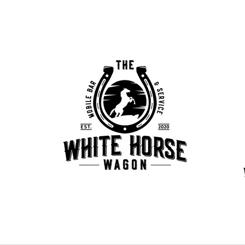 Logo For Mobile Bar (converted horse trailer) called The White Horse Wagon Design by Sava M- S Design