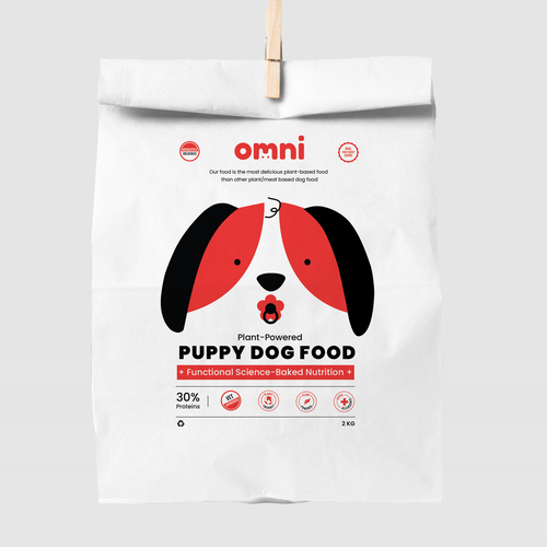 Plant-based dog food label design! Design by Nastya D