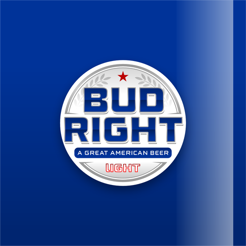 Bud Right.  The great new American Beer for good ol' fashioned American beer drinkers. Design by Voos Studio