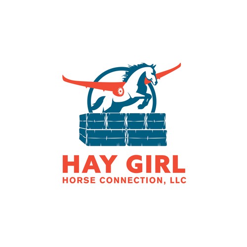 High flying horse showing athleticism - Go GET THEM ATTITUDE to sell Hay on website Design by ThatHorseGirl