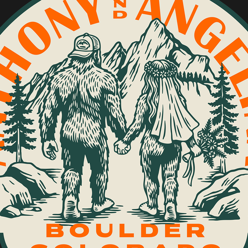 "Outdoor Adventure Logo for Our Bigfoot-Themed Wedding" winning Logo & brand identity pack