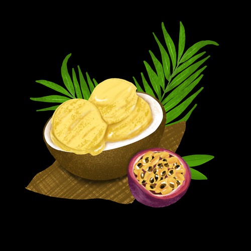 Design a graphic image for the BEST TASTING vegan ice cream manufacturer (kubé) and brand in Oakland Diseño de restytobing