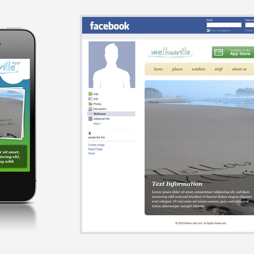 Create Mellowville's Facebook page Ontwerp door Pavel Poloskov