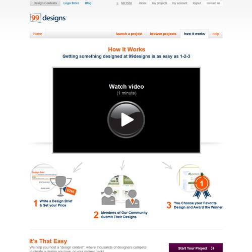 Redesign the “How it works” page for 99designs Design por NK1568