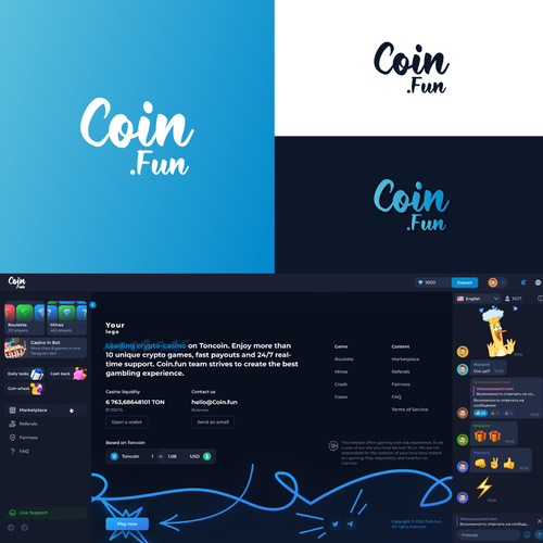 Coin.fun – Crypto Casino/Gambling Logo Design by gagy07