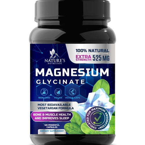 Natural Magnesium Glycinate Design needed for Nature's Nutrition Design by Wfemme