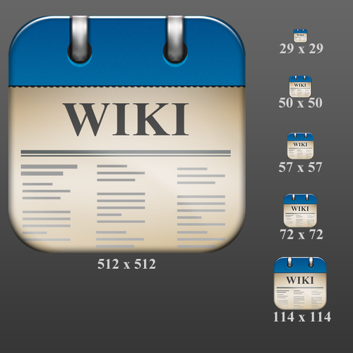 iPhone/iPad Wikipedia App Icon (free copy to all entrants) Design by shock05