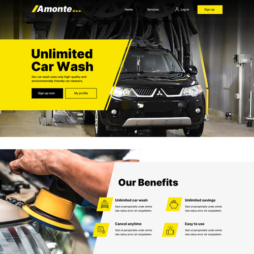 Designs Car wash subscription  page design contest