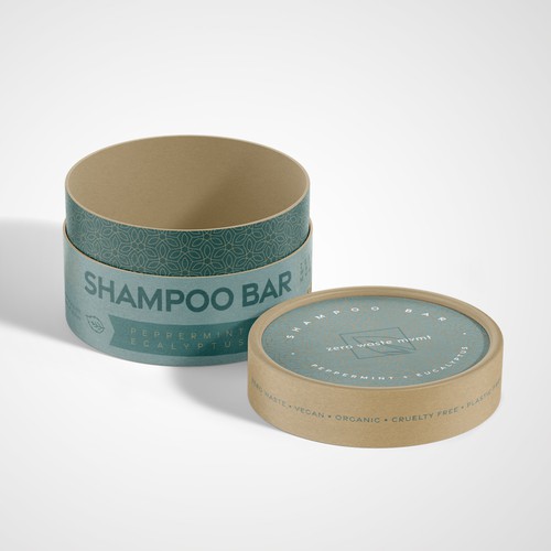 Packaging design for a zero waste shampoo bar! Design by gbraga