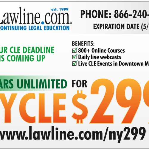 Continuing Legal Education Postcard Going to NY Attorneys Design por @rt+de$ign