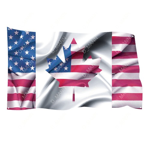 Hybrid Canada and US FLAG Design by D_MANN™