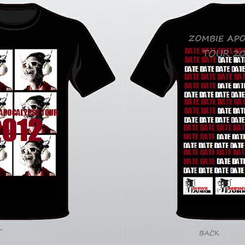 Zombie Apocalypse Tour T-Shirt for The News Junkie  Design por Melanime